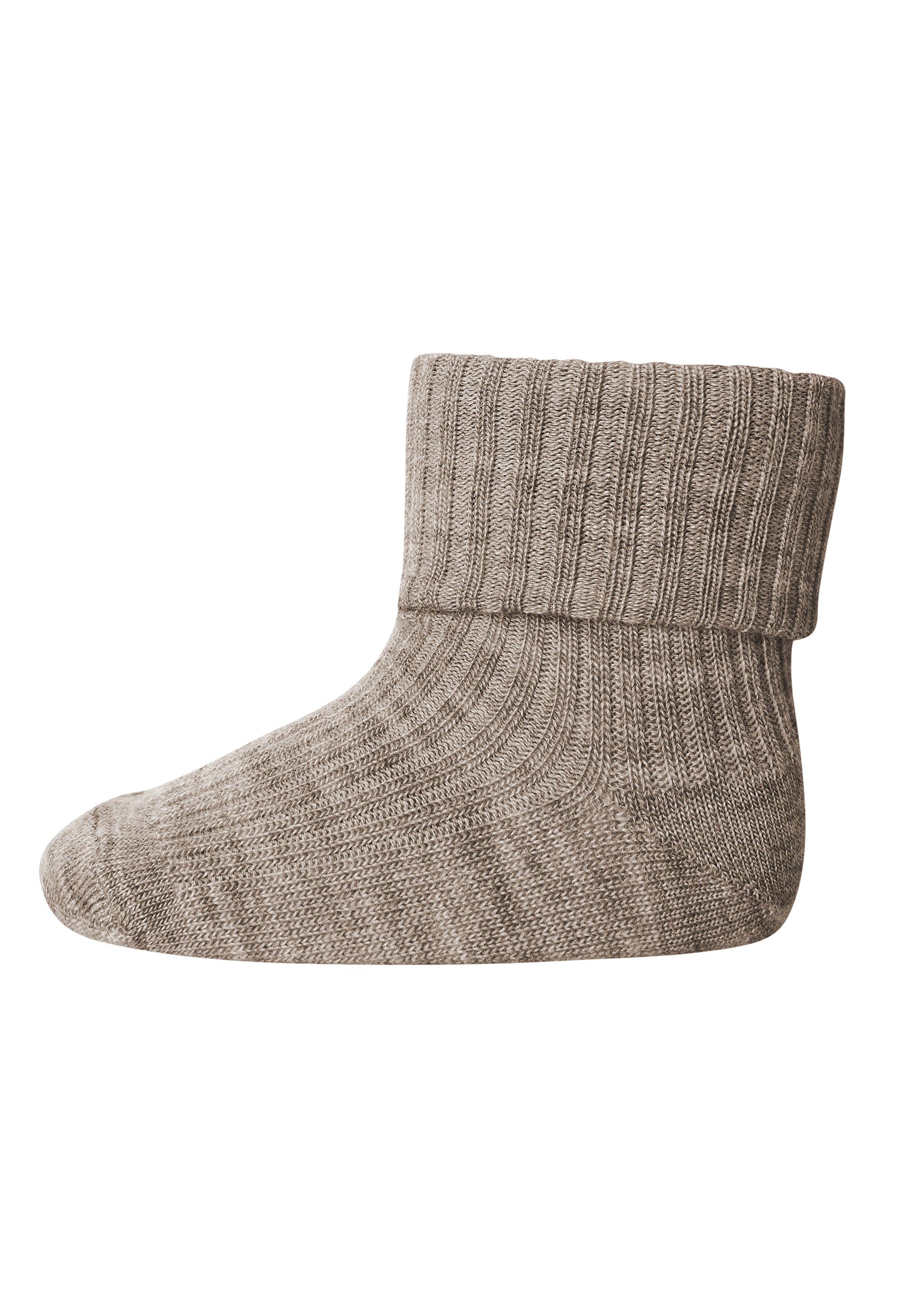 Wool rib baby sokkar - Light Brown