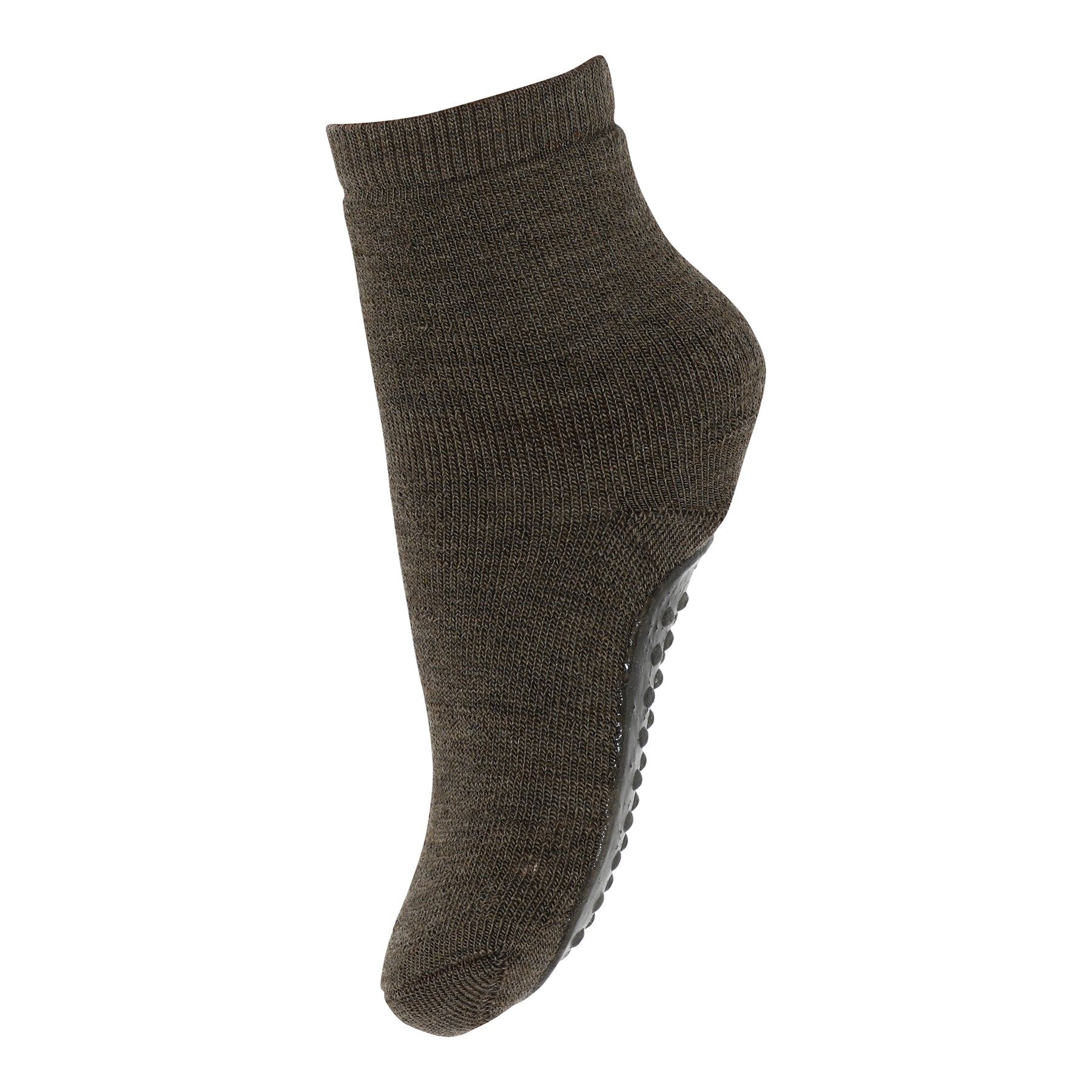 Ullarsokkar m/anti-slip - Brown Melange