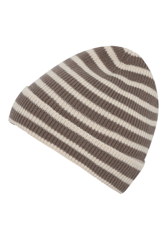 Húfa, Striped beanie - Portabella