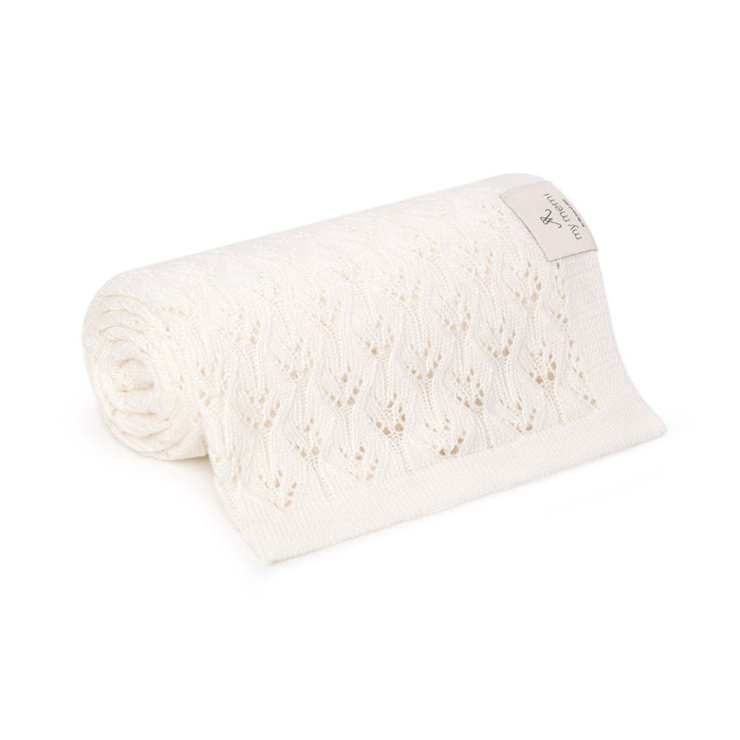 Openwork Bamboo teppi - Cream