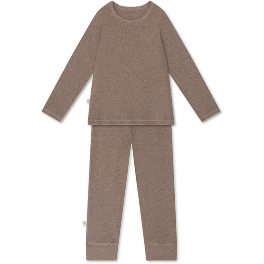 Náttföt, homewear set - Brown melange