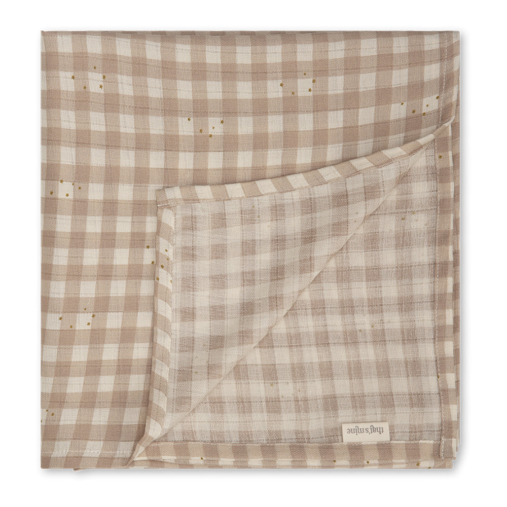 Swaddle / stór taubleyja - Stardust check beige