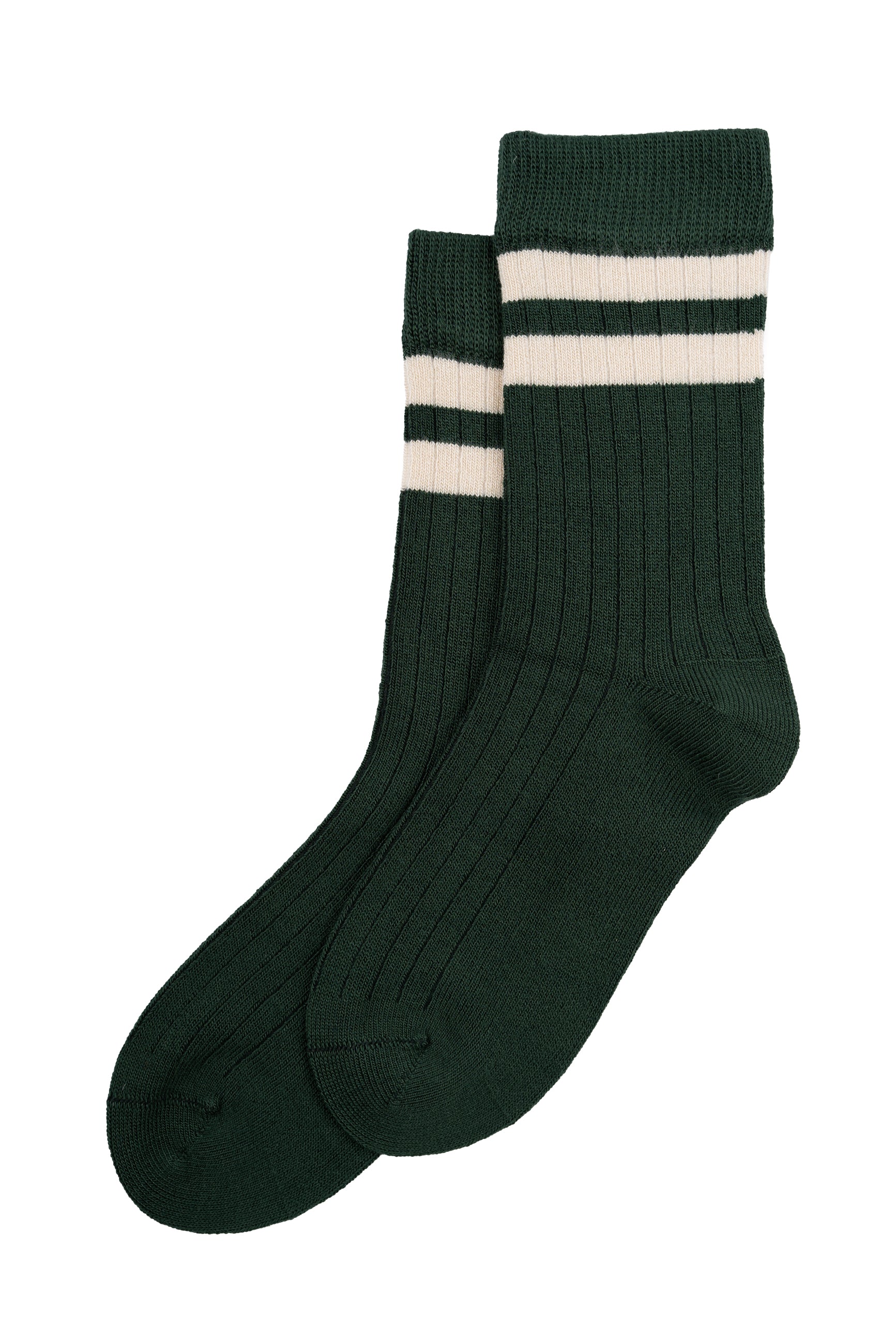 Bamboo sokkar - Emerald Green/Off White