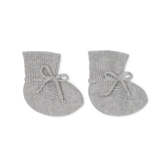 Ullarsokkar, Pomio Baby Booties - Light Grey Melange