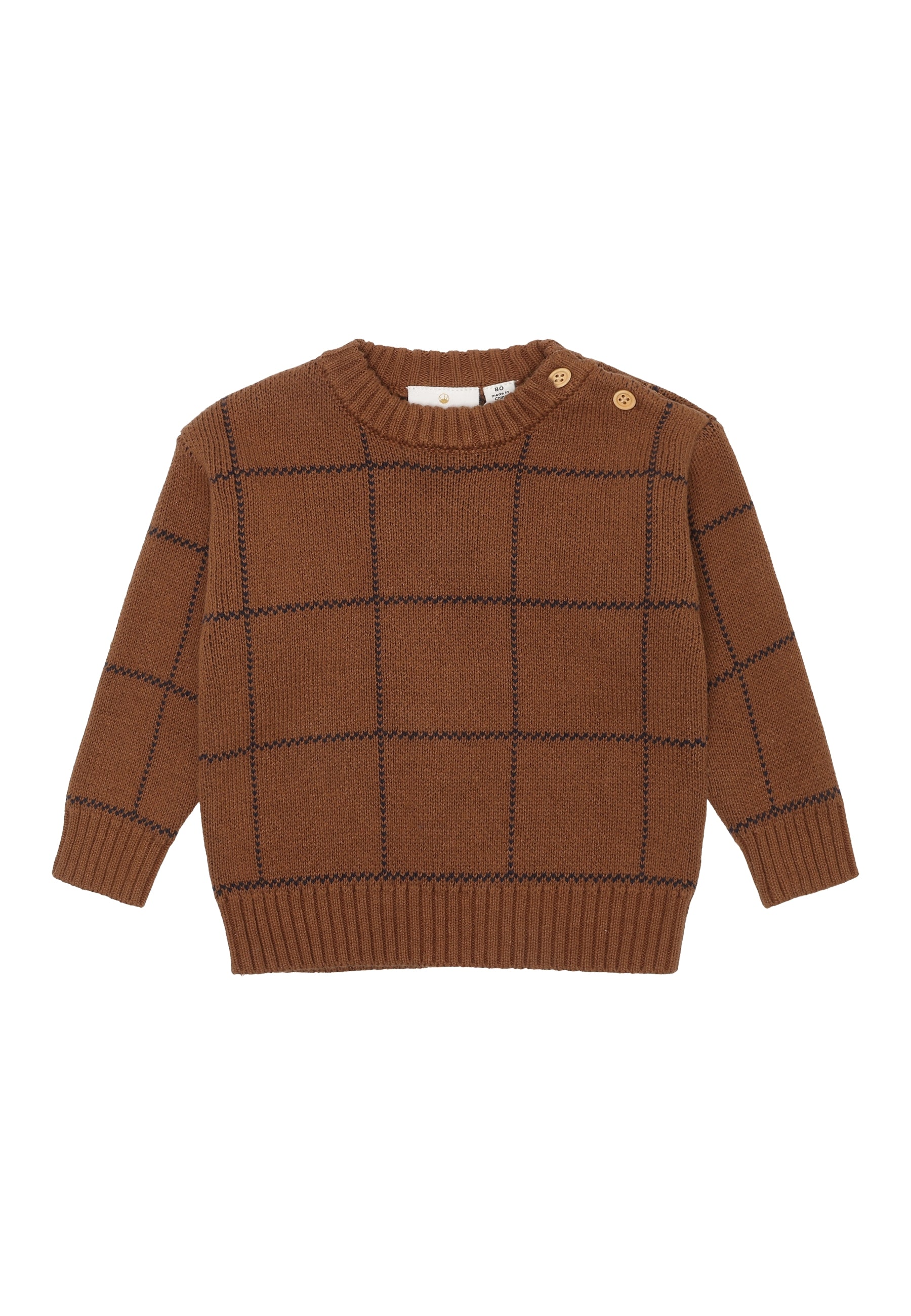 Peysa Jacquard - Toffee Check