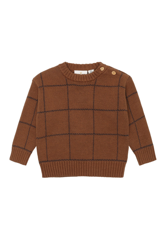 Peysa Jacquard - Toffee Check