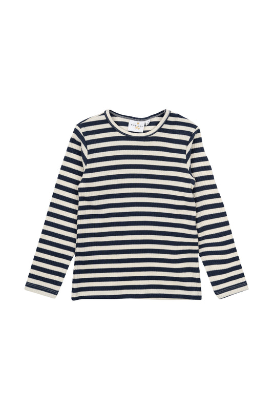 Bolur, Rib Tee - Mood Indigo Striped