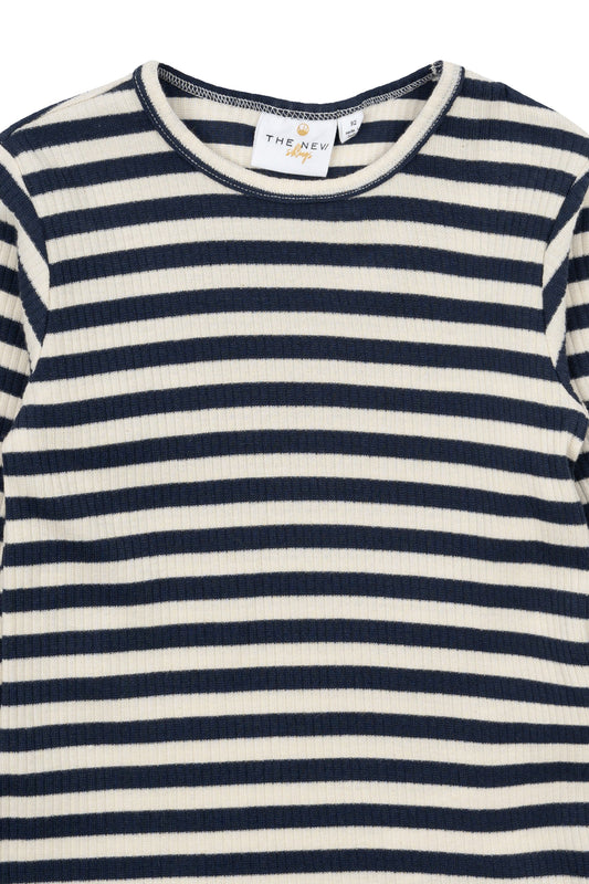 Bolur, Rib Tee - Mood Indigo Striped