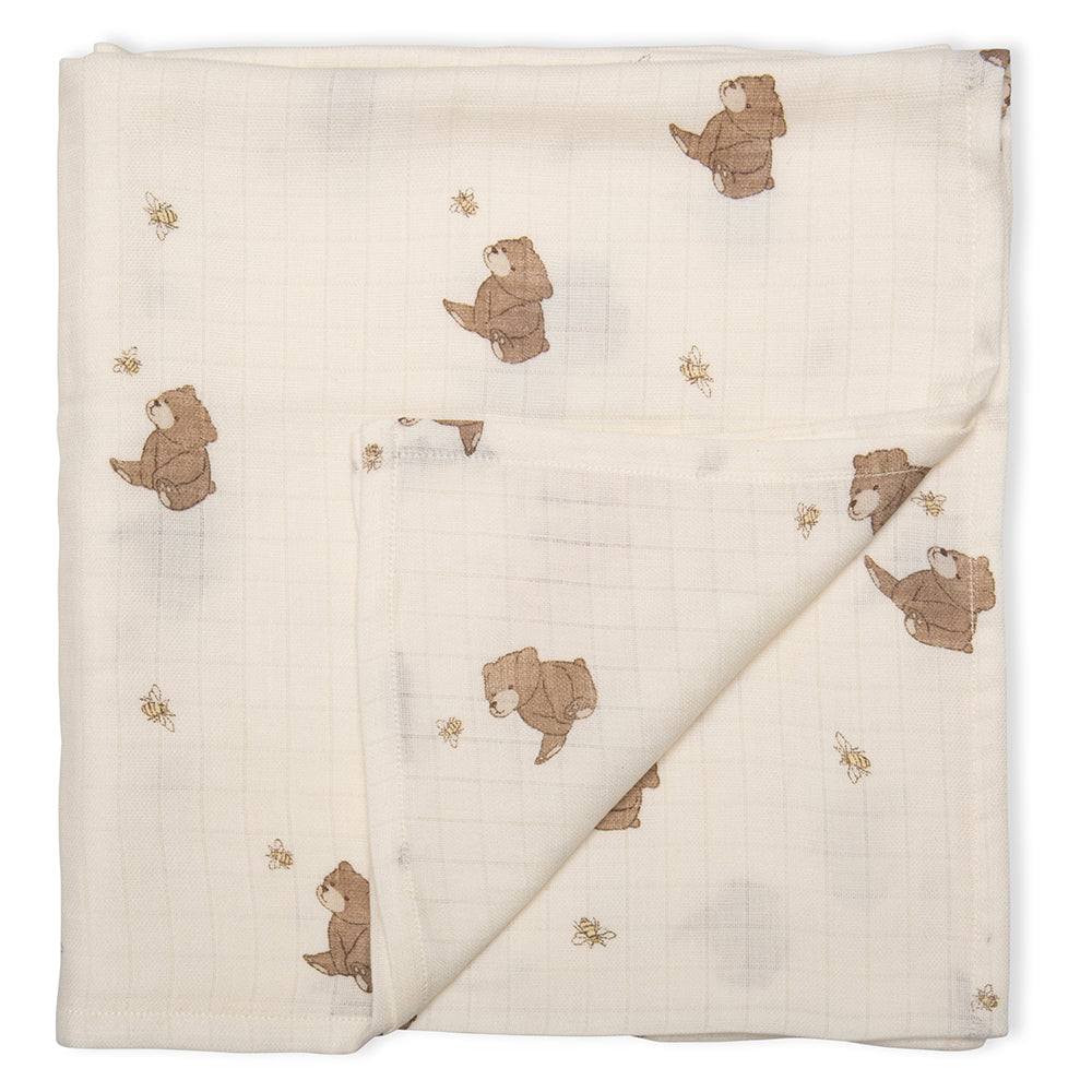 Taubleyjur, Muslin Cloth 3pk - Bees and Bears